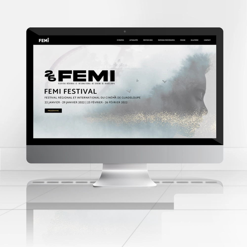 Maquette du site web du festival FEMI